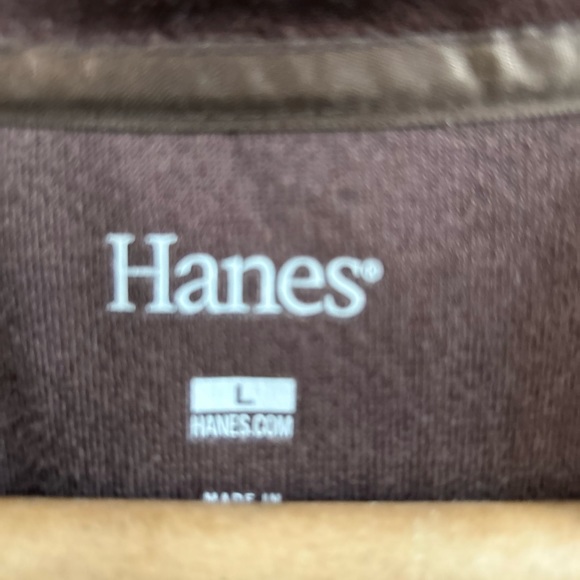 Vintage Hanes chocolate brown Velour Zip Jacket Top Size Large - Picture 6 of 9